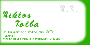 miklos kolba business card
